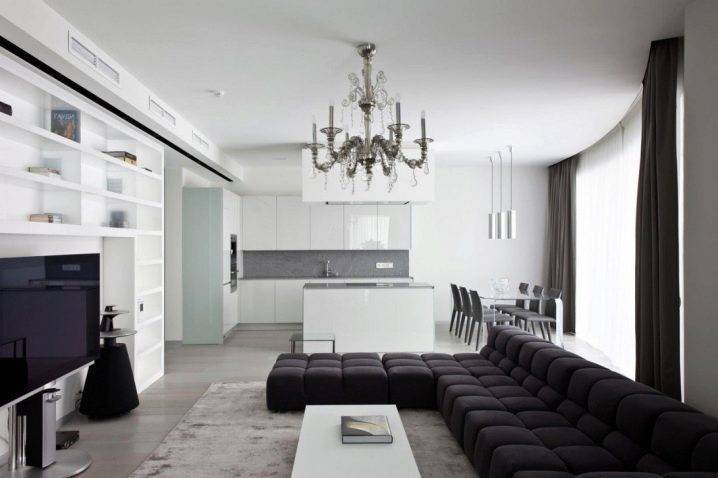Дизайн кухни, совмещенной с гостиной: фото современных интерьеров