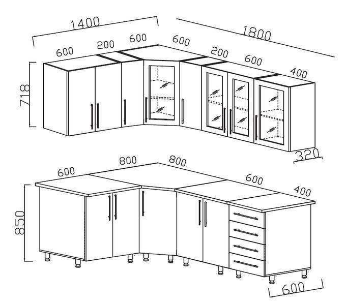 Высота нижних кухонных шкафов (9 фото): какая стандартная высота шкафа от пола? как ее подобрать для нижних напольных шкафов?